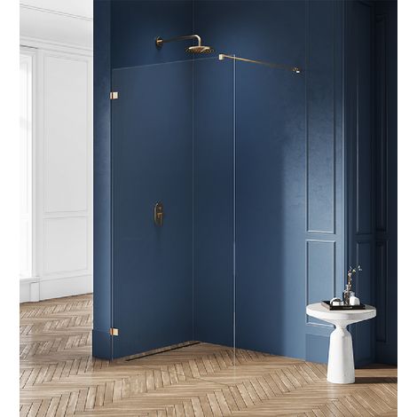 Paroi de douche à l'italienne 160 cm doré brossé BALI GOLD BRUSHED (1/5)