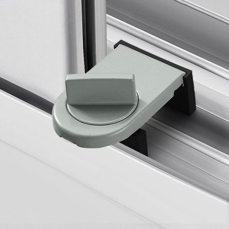 Verrou de fenêtre en alliage d'aluminium pour la fixation de moustiquaires, verrou de sécurité pour portes coulissantes du salon (léger) (1/5)