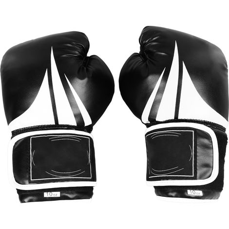 Paire de gants d'entraînement de boxe 10oz, noir, pour homme et femme, pour sac de frappe (1/5)