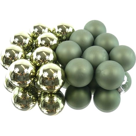 Decoris® Mini-Weihnachtskugeln Rosemary Grün Ø 3,5 cm 16er Pack - Glas (1/3)