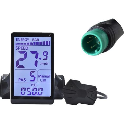 Ordenador con pantalla LCD para bicicletas eléctricas, resistente al agua, compatible con UART2, 5 pines. (1/2)