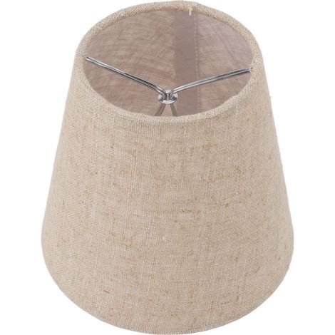 6 Pièces Petit Abat-jour Clip sur Ampoule Ensemble pour Ampoules Candélabres, Abat-jour en Tissu de Lin pour Applique Murale Lustre de Table (1/5)