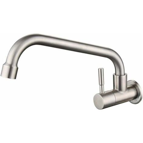 Robinet de cuisine moderne à fixation , XU,murale avec bec pivotant en acier inoxydable, produit qualité supérieure, durable et fiable, matériaux sélectionnés, conforme normes -