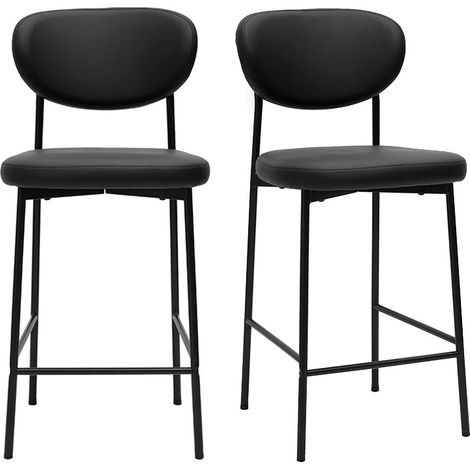 Sgabelli da bar fissi neri H65 cm (set di 2) BREKA