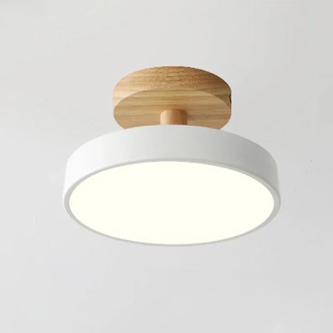 Plafonnier LED moderne en forme de macaron pour couloir, allée, escalier, hall d'entrée, balcon, chambre, salle de bain, éclairage intérieur. Installation autonome avec ampoules incluses. (1/5)