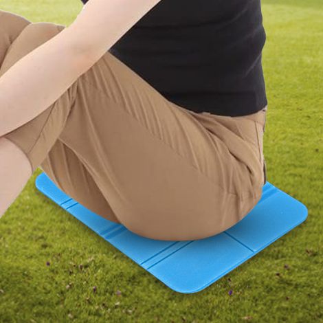 Lot de 4 coussins pliables d'extérieur en XPE biodégradable vert, portables et résistants à l'humidité, pour pique-nique et voyages (bleu). (1/5)