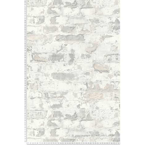 Papier peint brique, pierre, imitation brique et pierre, intissé gris/blanc 369293 (1/9)