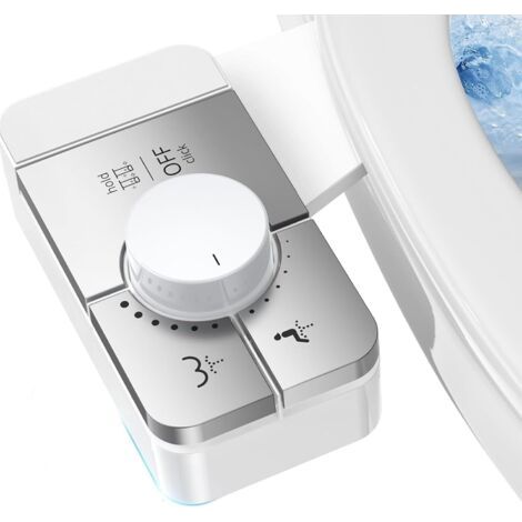 Accessoire bidet avec angle réglable de la buse double, accessoire de siège de toilette bidet à eau froide non électrique avec commandes de pression, autonettoyant, pour lavage frontal et arrière (1/4)