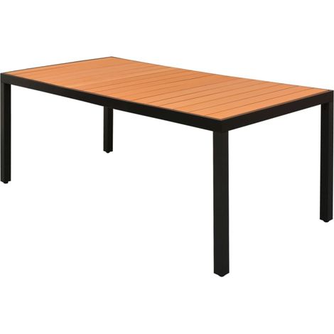 Gartentisch Braun 185x90x74 cm Aluminium und WPC