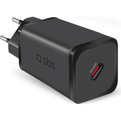 Cargador de pared SBS TETRGAN1C65W de 65 W con tecnología GaN y Power Delivery - Negro