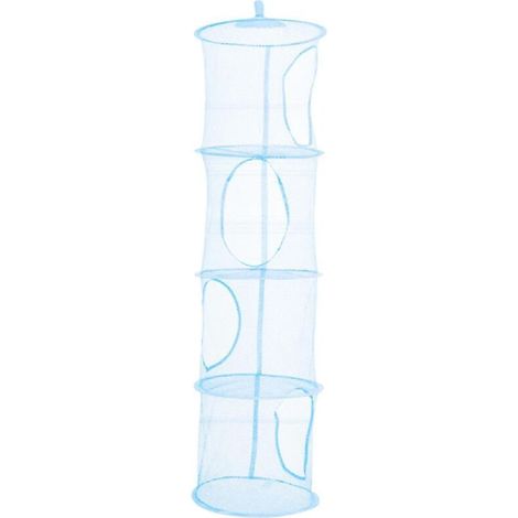 Faltbarer 4-stöckiger Hängekorb aus Netzgewebe für Spielzeug und andere Kleinigkeiten, Blau (1/5)