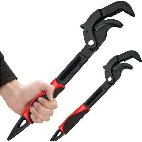 Clé à molette universelle auto-serrante – 2 pièces, ouverture rapide, réglage précis, en acier trempé, idéale pour bricolage et plombier (1/4)