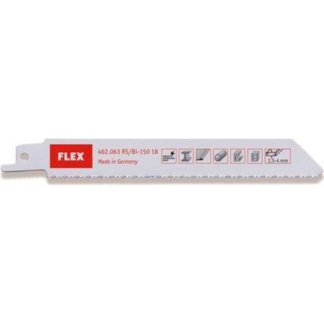 5 x Lame de scie sabre pour métaux et tôle L150 mm - dents 18 pouce - Flex