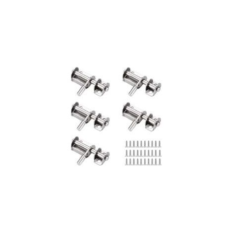 5-teiliges Mini-Schiebetürschloss-Set, Sicherheitsriegel, Außentorschloss, Schiebetürriegel aus Edelstahl, Außentorriegel (1/5)