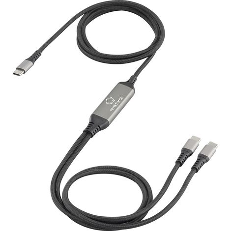 Renkforce USB-C® Y-Kabel USB 2.0 USB-C® Stecker 1.50 m Schwarz RF-6721084 (1/5)