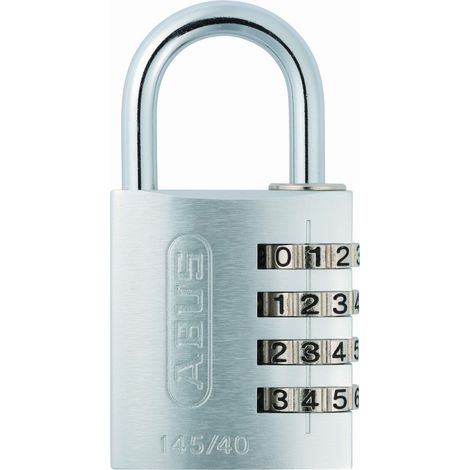 145/40 40Mm Aluminium Combination Padlock Silver 49543