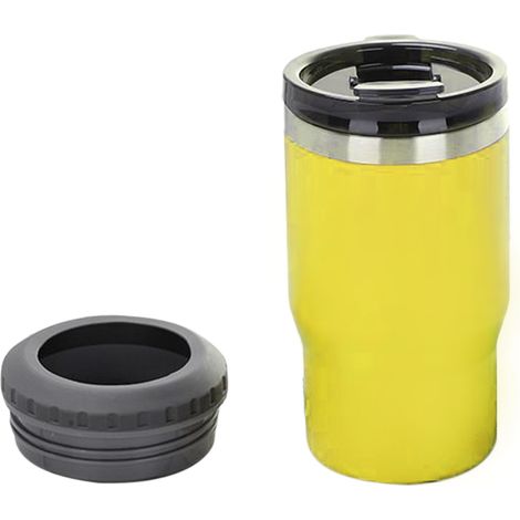 Porte-canette isolant 14 oz en acier inoxydable 304, pour boisson fraîche en voiture ou plein air, couleur jaune (1/5)