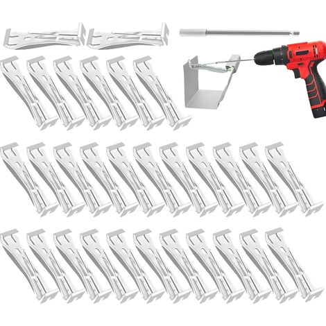 Gutter Hangers 5 Inch,Heavy Duty Rain Aluminum Alloy Gutter Mounting Brackets 30PCS  1/4-inch Hex Shank, Gutter Bracket Clips with Pre-Assembled Screws, Fix Sagging Rain Gutters (1/5)