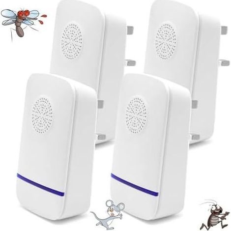4er-Pack Ultraschall-Schädlingsbekämpfer – Mausefalle für den Innenbereich, elektronischer Mückenschutz zum Einstecken für den Innenbereich gegen Mücken, Mäuse und Insekten (1/5)