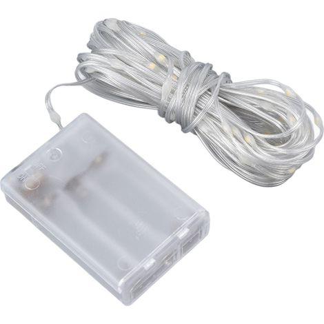 Lumière guirlande LED étanche 10 mètres, chaîne lumineuse décorative extérieure pour rideau lumineux, ambiance chaude pour fête (BZ2947-ambré/10 mètres, sans pile) (1/5)