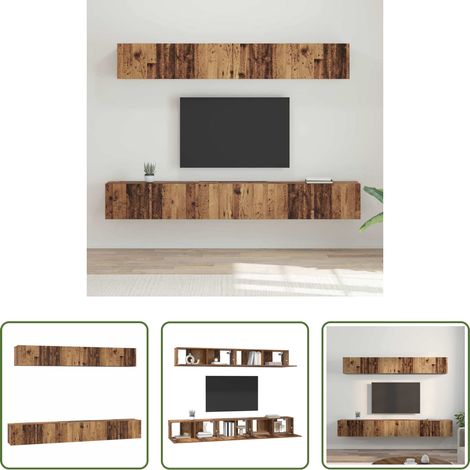 Wandmontierter TV-Schrank -  TV-Schrankset Wandmontiert 5 pcs Altholz Holzwerkstoff (1/5)