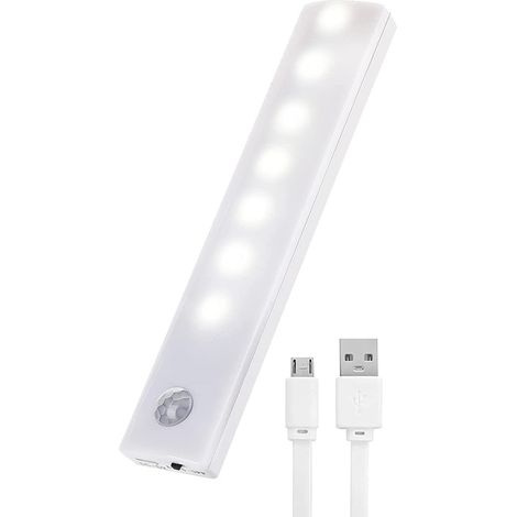 MINKUROW Lámpara De Armario, Tolare 7 Luces Led Para Armario Con Sensor De Movimiento, Luces De Armario Con Sensor De Cocina, Luz Nocturna Para Armario, Armario, Escalera, Pasillo De Baño 15 Cm (1/5)