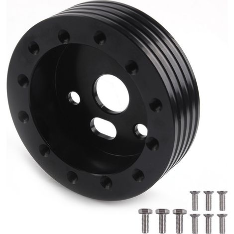Aluminium-Adapter für Lenkradnabenaufnahme (6-Loch auf 3-Loch) – 1 Zoll, schwarz (1/4)
