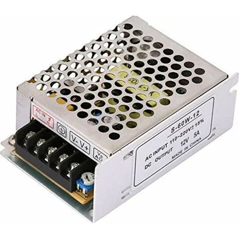 5A 60W Alimentation à Découpage en Bande Transformateur Commutation Alimentation pour CCTV,Radio,Projet Informatique 110V - 220V AC à 12V DC (1/5)