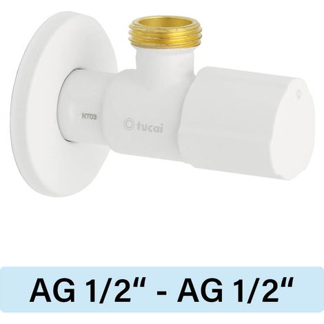 Eckventil Tucai TMM C850 Premium AG/AG  1/2"-1/2" weiss matt