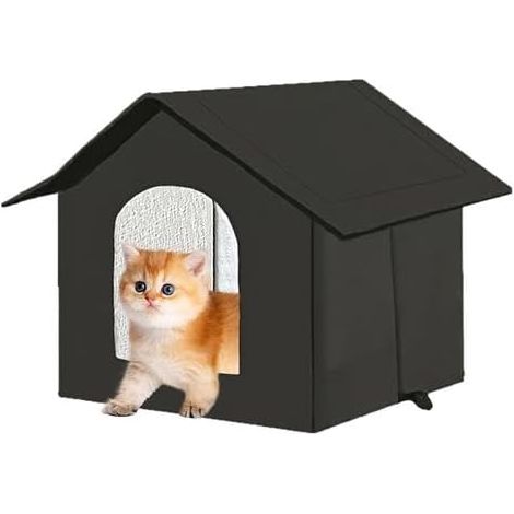 Maison pour Chat Extérieur Hiver - Abri Isotherme Protection Imperméable Et Résistant Au Vent pour Hiver, Cabane pour Chat Animaux Domestiques Errants Extérieur Ou D'intérieur Jardin Cour Terrasse