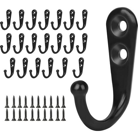 20 Patères Vintage Noires Métal Vis Incluses (1/4)