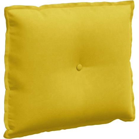 Coussin de Dos Jaune 60 x 50 cm Tissu en velours côtelé