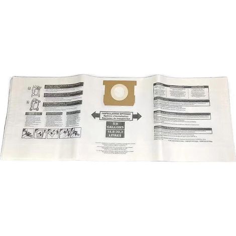 Accessoires pour aspirateur Shopvac avec sacs à poussière de 5 à 8 pouces -- (1/5)