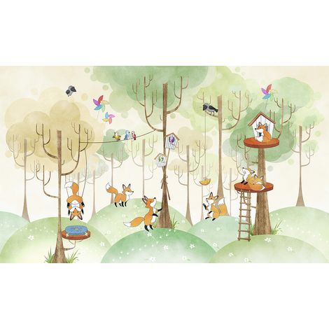 Papier peint panoramique Enfants - Forêt - 130 cm x 78 cm (1/2)
