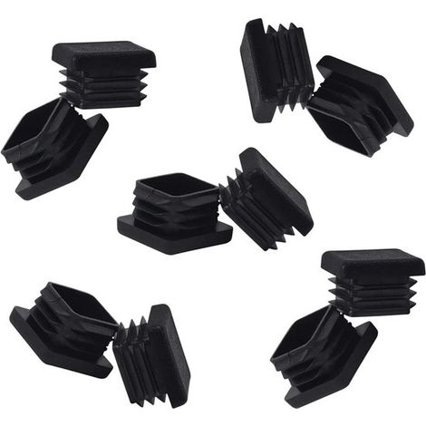 Lot de 10 embouts pour tube carré 20 x 20 mm, capuchons de protection et bouchons de finition pour poteaux, clôtures et pieds de chaise (1/5)