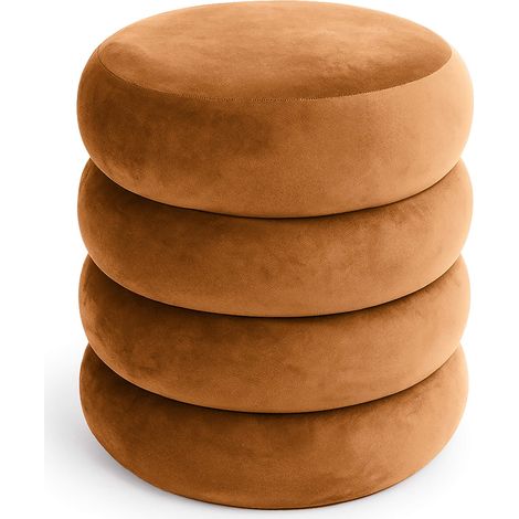 Pouf contenedor cilíndrico en terciopelo 42 cm SNUGGO Óxido (1/5)