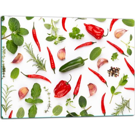 Tablero de corte de plato de vidrio 52x40 verduras (1/5)