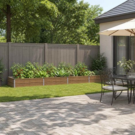 vidaXL Letto rialzato da giardino Marrone legno 320 x 80 x 24 cm