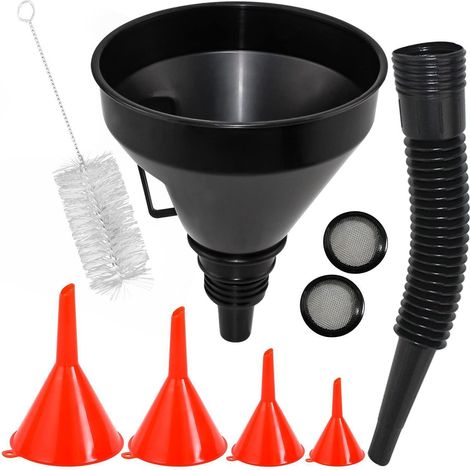 Trichter-Set 5-teilig mit flexiblem Schlauch und Filtern für Ölwechsel (1/5)