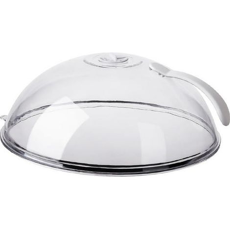 Protège-éclaboussures micro-ondes, couvercle alimentaire en plastique transparent, cloche anti-projections pour cuisson, sécurité micro-ondes, accessoire cuisine, 25 cm. (1/3)
