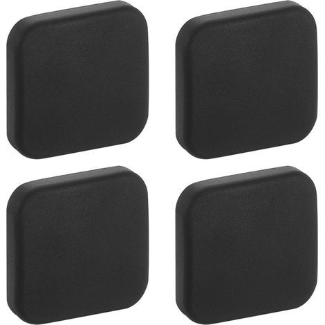 Türstopper, Wandschoner, 4 Stück weiche Silikon-Türgriffpads, quadratisch, selbstklebend, für Zuhause und Büro, Schwarz (1/5)