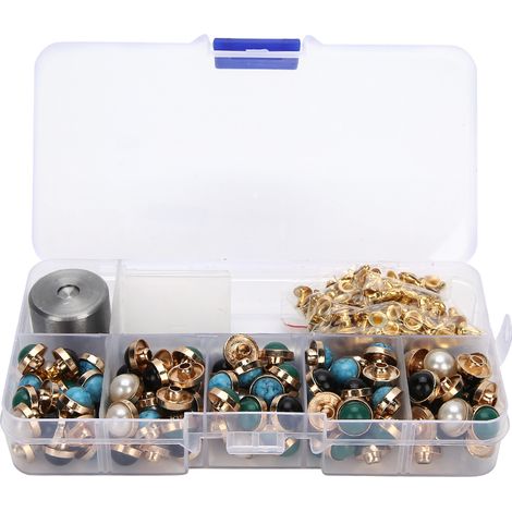 Rivets colorés, kit de bricolage pour articles en cuir, chaussures, chapeaux, vêtements et accessoires en résine, 10 mm (1/5)