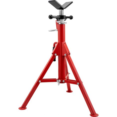 Mophorn V-Kopf-Rohrständer, Tragkraft 1/8" - 12", einstellbare Höhe 28" - 52", Rohrheberständer, Tragkraft 2500 lb, tragbar, zusammenklappbar, Gehäuse aus Karbonstahl, langlebiger