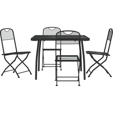 Maison Exclusive - Set da Pranzo da Giardino 5pz Antracite in Rete Metallica (1/5)