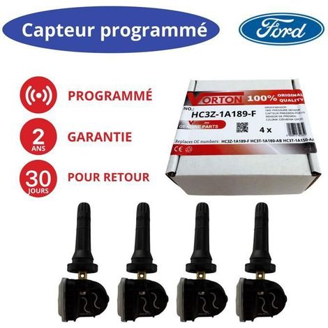4x Sensori TPMS 433 MHz preprogrammati per Ford e Lincoln (Fusion, F‑250, F‑350, Expedition, Ranger)