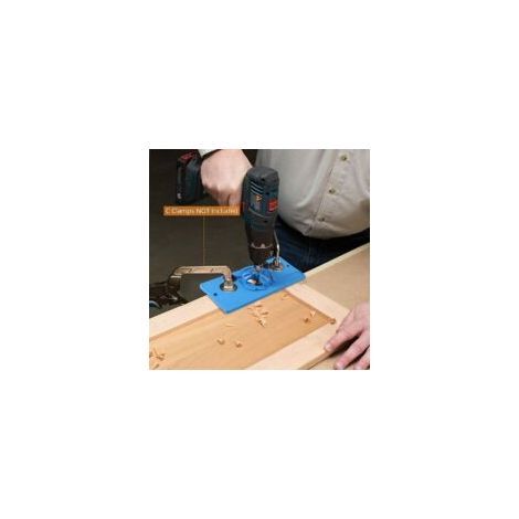 Dima di foratura per cerniere invisibili da 35 mm, guida di foratura con anello di limitazione, asta di posizionamento e chiave per trapano per la lavorazione del legno - Blu - Crezuo