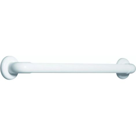 Barre d'appui Lamapla pour salle de bain 60 cm   36 mm en PVC raye' blanc dispositif me'dical classe I charge maximale 120 kg main courante pour soutien aux personnes age'es et handicape'es pour douch