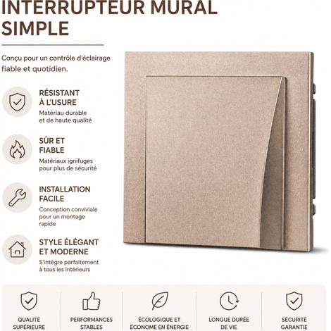 Plaque sortie de câble murale dorée mat Soft Touch Série Z outlet hole 13 × 9 × 10 cm 150 g – Livraison gratuite