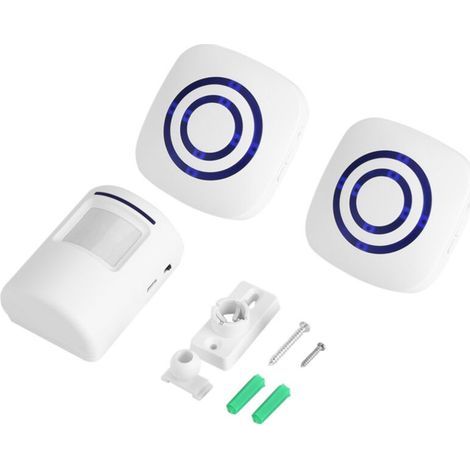 Wireless infrared sensor, motion detector, front doorbell, alarm, 1 transmitter, 2 receivers, EU (1/5)