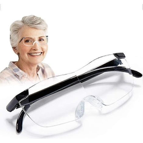 Loupe grossissante 160 % - Lunettes à fort grossissement pour personnes âgées - Utilisation superposée (1/4)